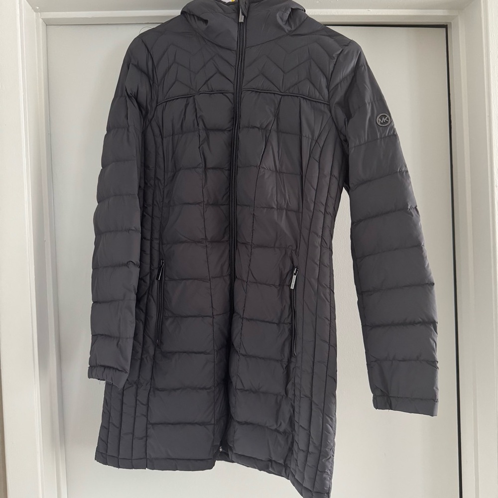 Michael Kors Charcoal Packable Down Coat